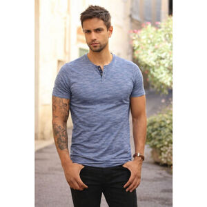 Con.struct Men’s T-Shirt L Blue Heather Short Sleeve 4-Way Stretch NWT